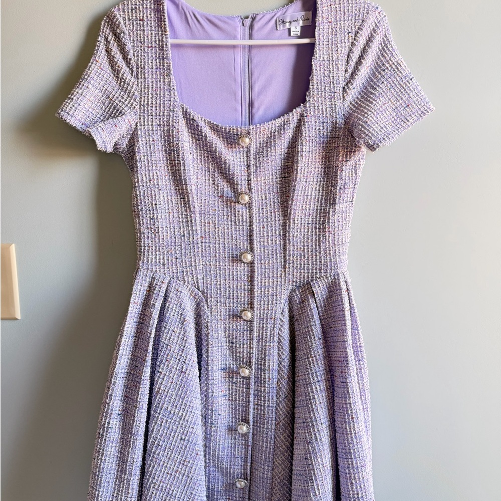 Honey and Rosie Lavender Tweed Mini Dress